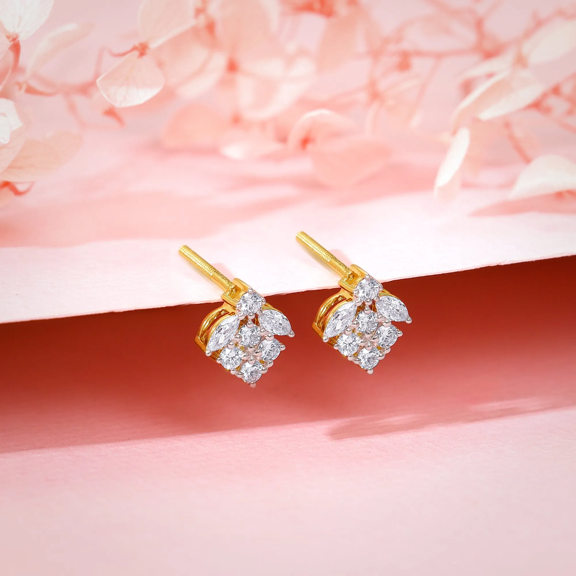 Gold Buti Diamond Earrings