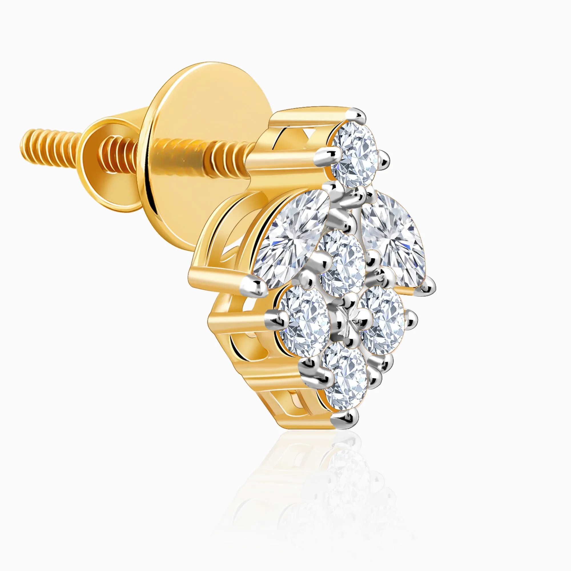 Gold Buti Diamond Earrings