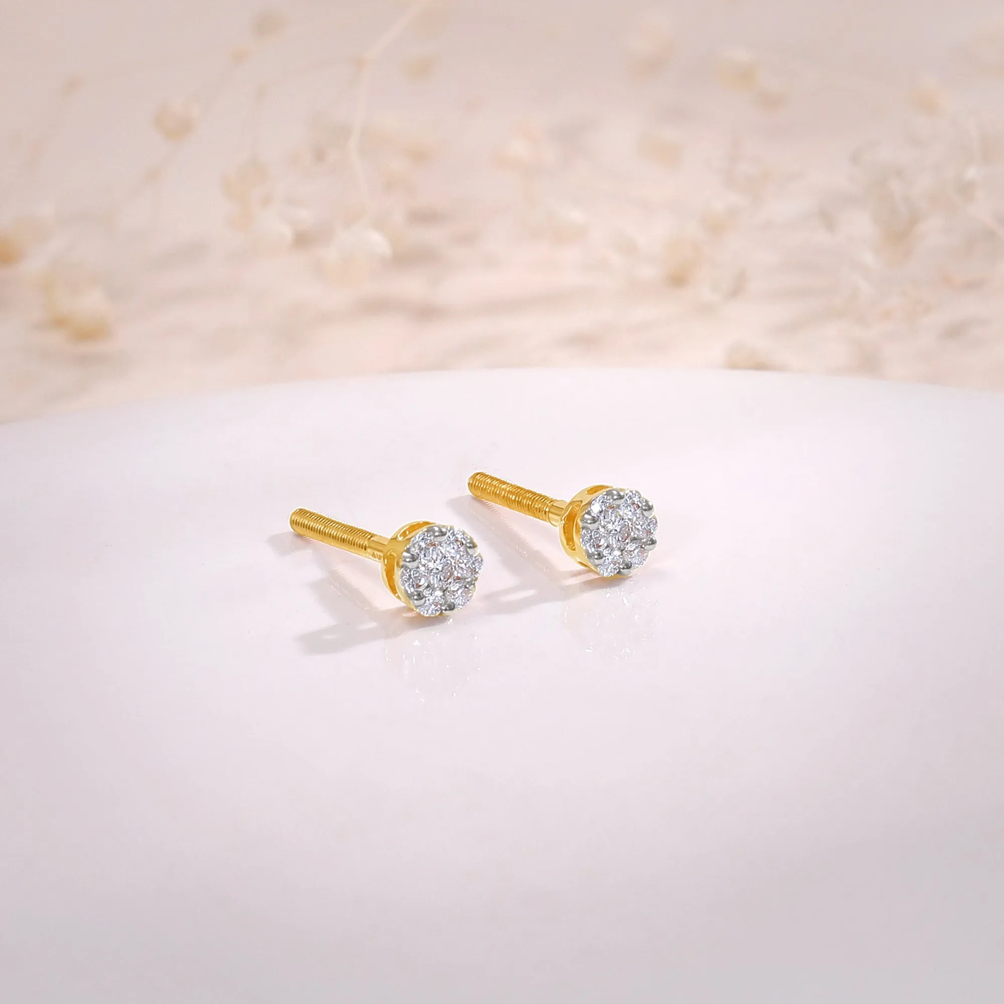 Gold Cute Spark diamonds Studs