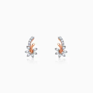 Gold Floral Grace Diamond Earrings