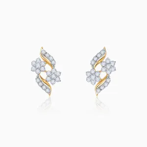 Gold Floral Magic Diamond Earrings