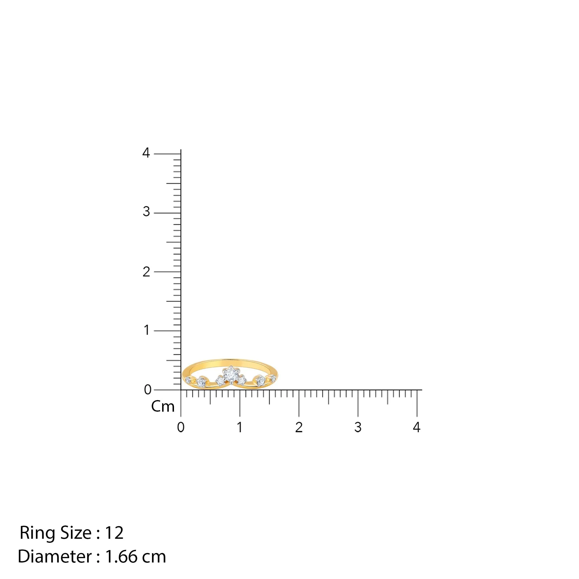 Gold Floral Tiara Diamond Ring