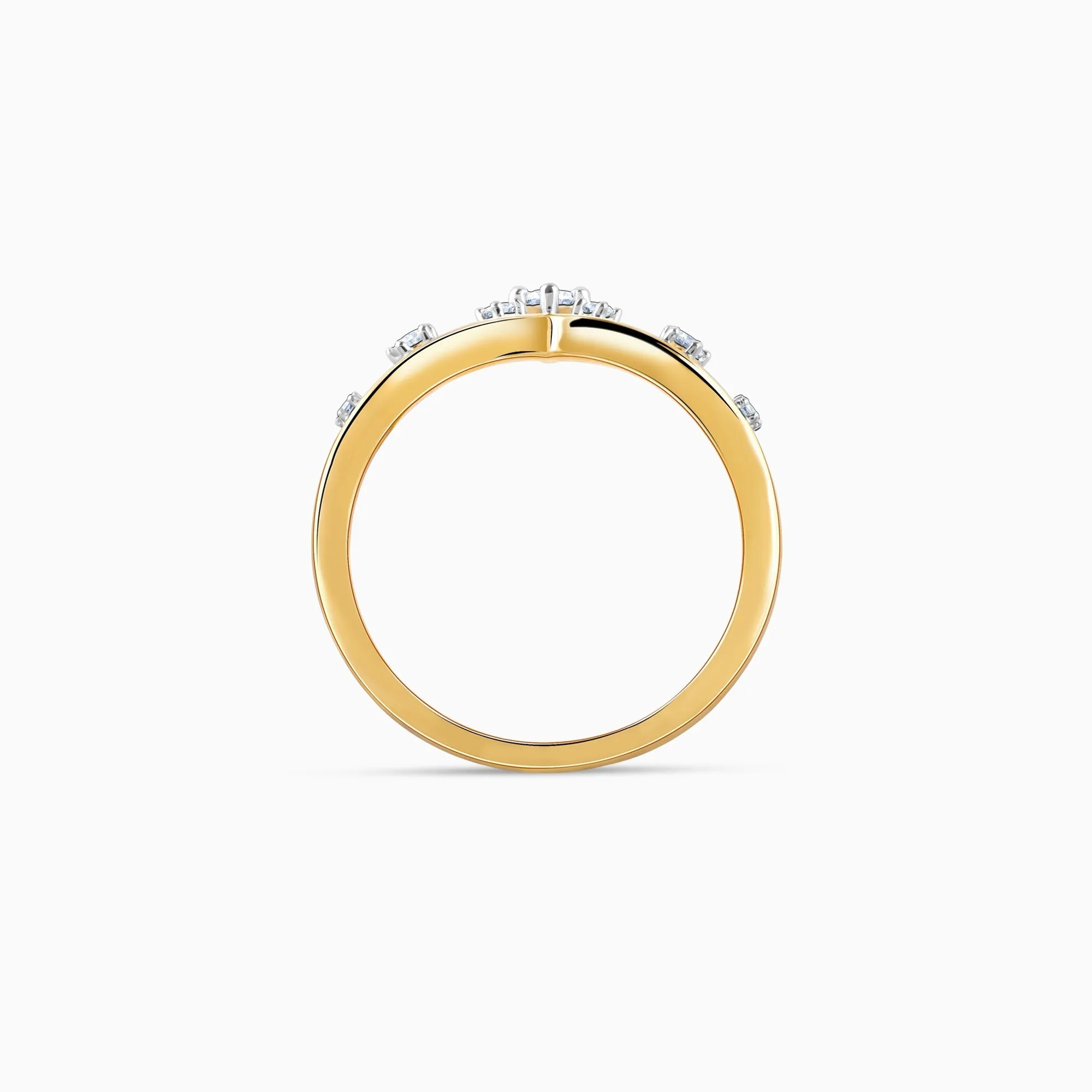 Gold Floral Tiara Diamond Ring