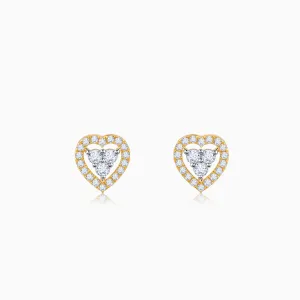 Gold Heartlet Diamond Earrings