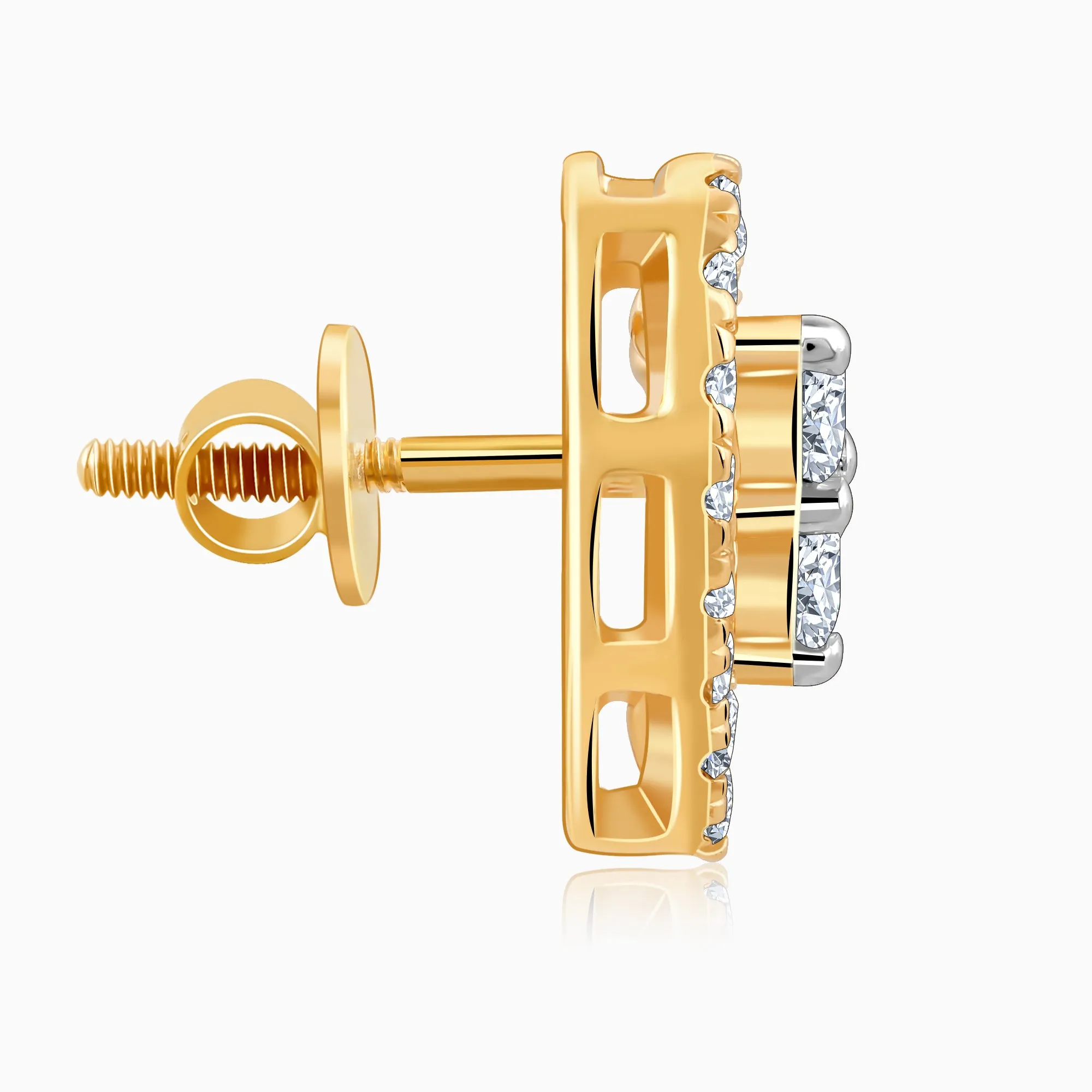 Gold Heartlet Diamond Earrings