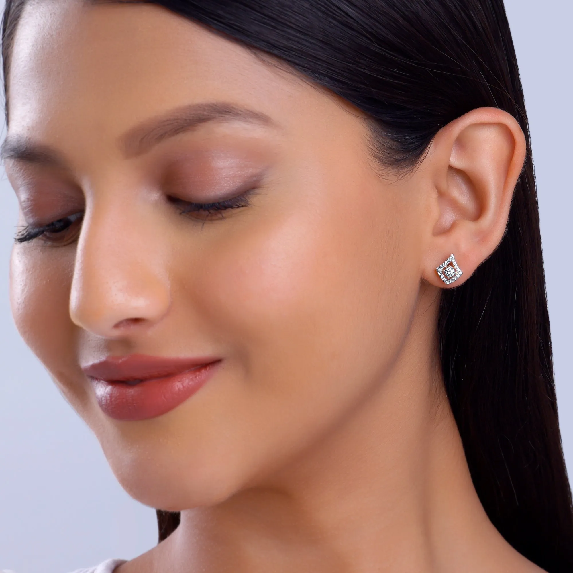 Gold Illumina Solitaire Diamond Earrings