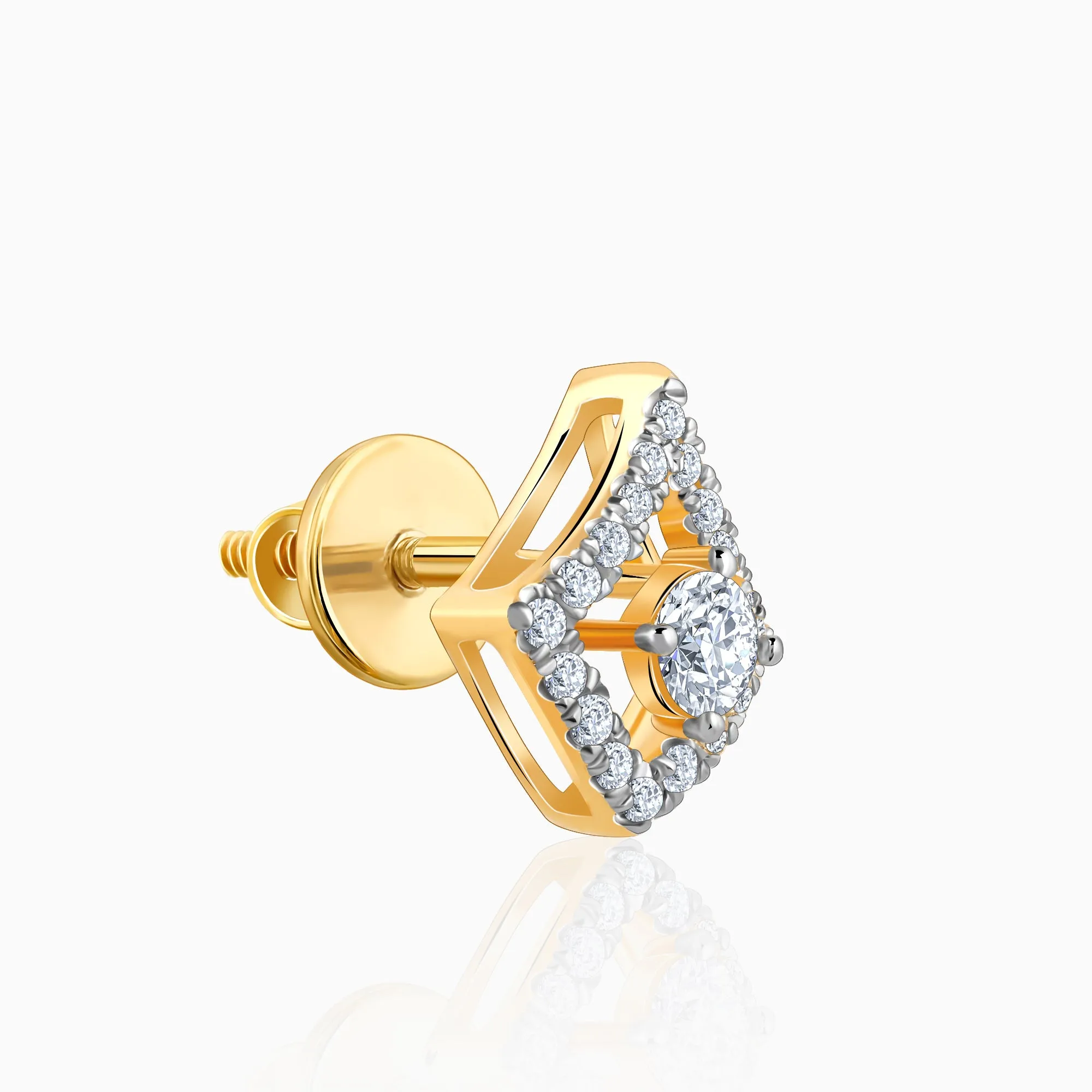 Gold Illumina Solitaire Diamond Earrings