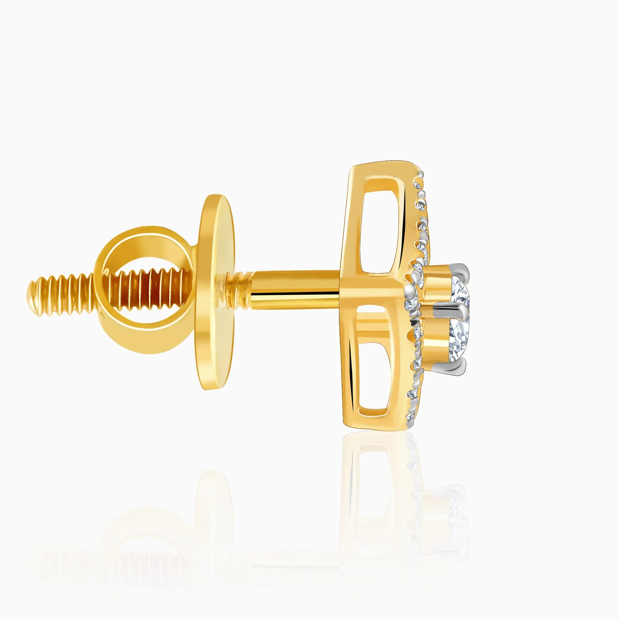 Gold Illumina Solitaire Diamond Earrings