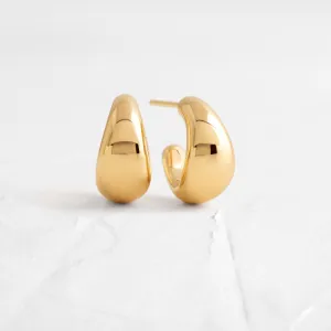 Gold Jumbo Dome Huggie Earrings - In Stock