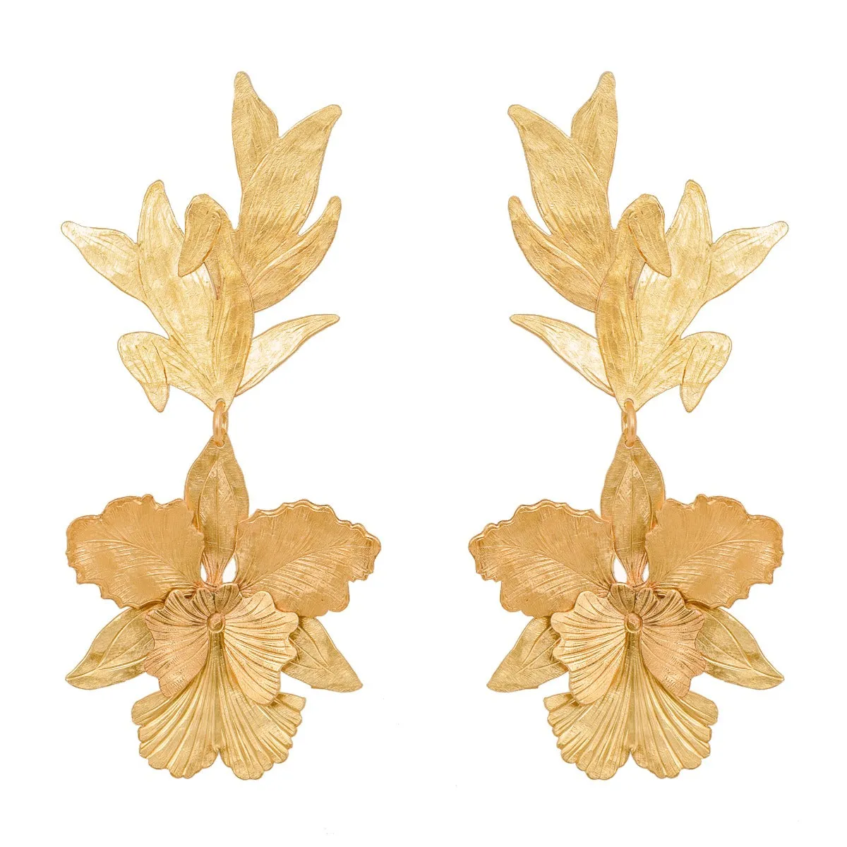 Gold La'akea Orchid Earrings