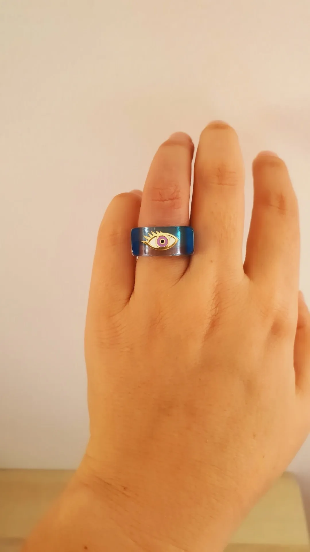 Gold Plated Ice Eye Ring in 925 Sterling Silver