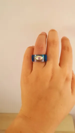 Gold Plated Ice Eye Ring in 925 Sterling Silver
