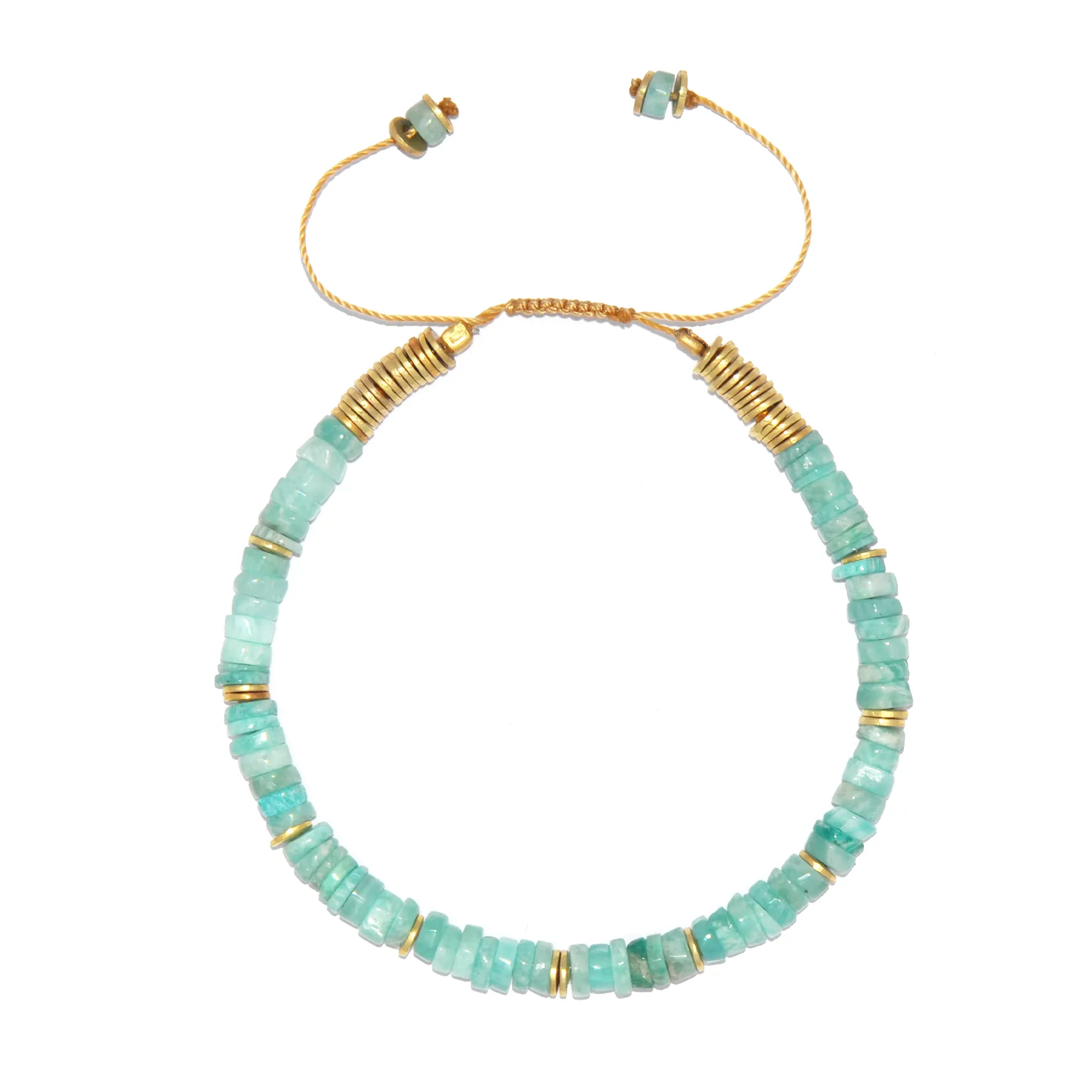 Gold-plated pearl bracelet 18k yellow gold assembled with amazonite
