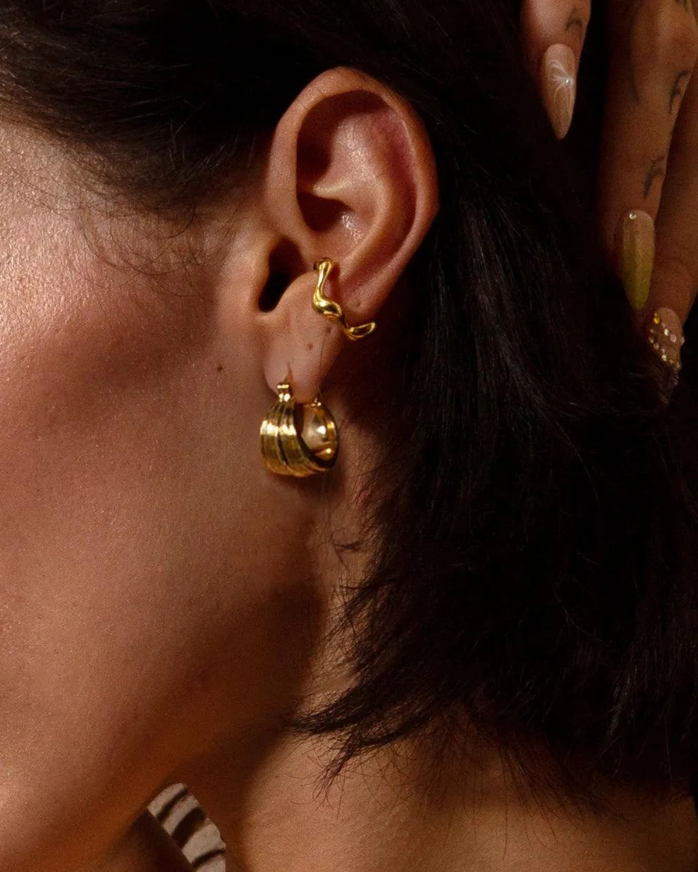 Gold Wave Ear Cuff