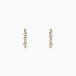 Gold Wavy Moments Diamond Earrings