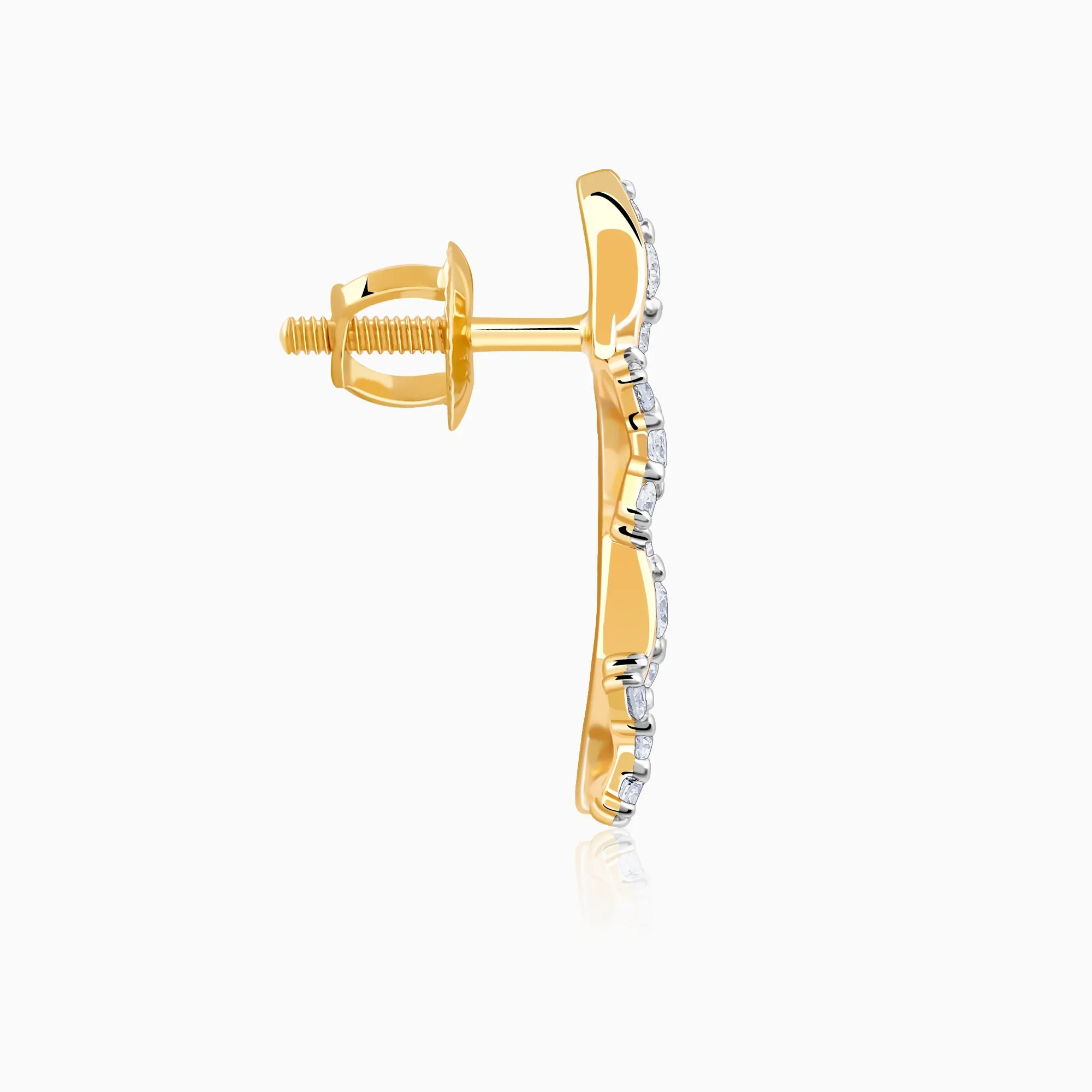 Gold Wavy Moments Diamond Earrings