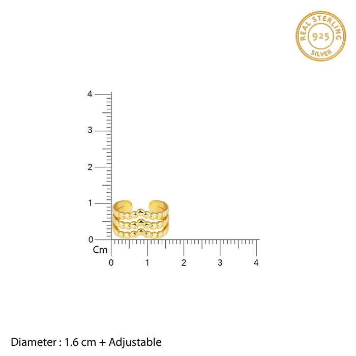 Golden Beads Triple Tiara Ring