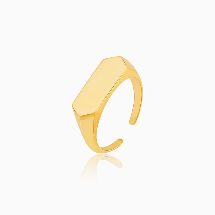 Golden Hexagon Ring for Him