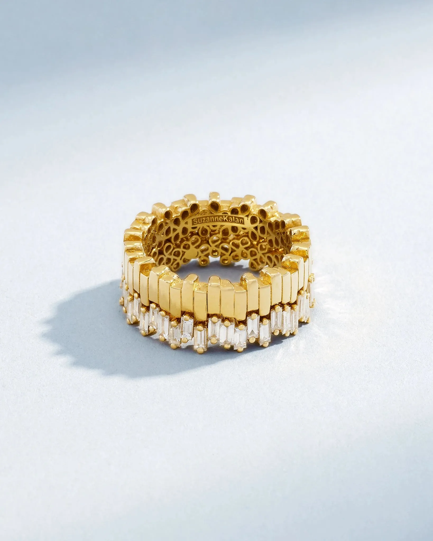 Golden Midi Stacker Diamond Eternity Band