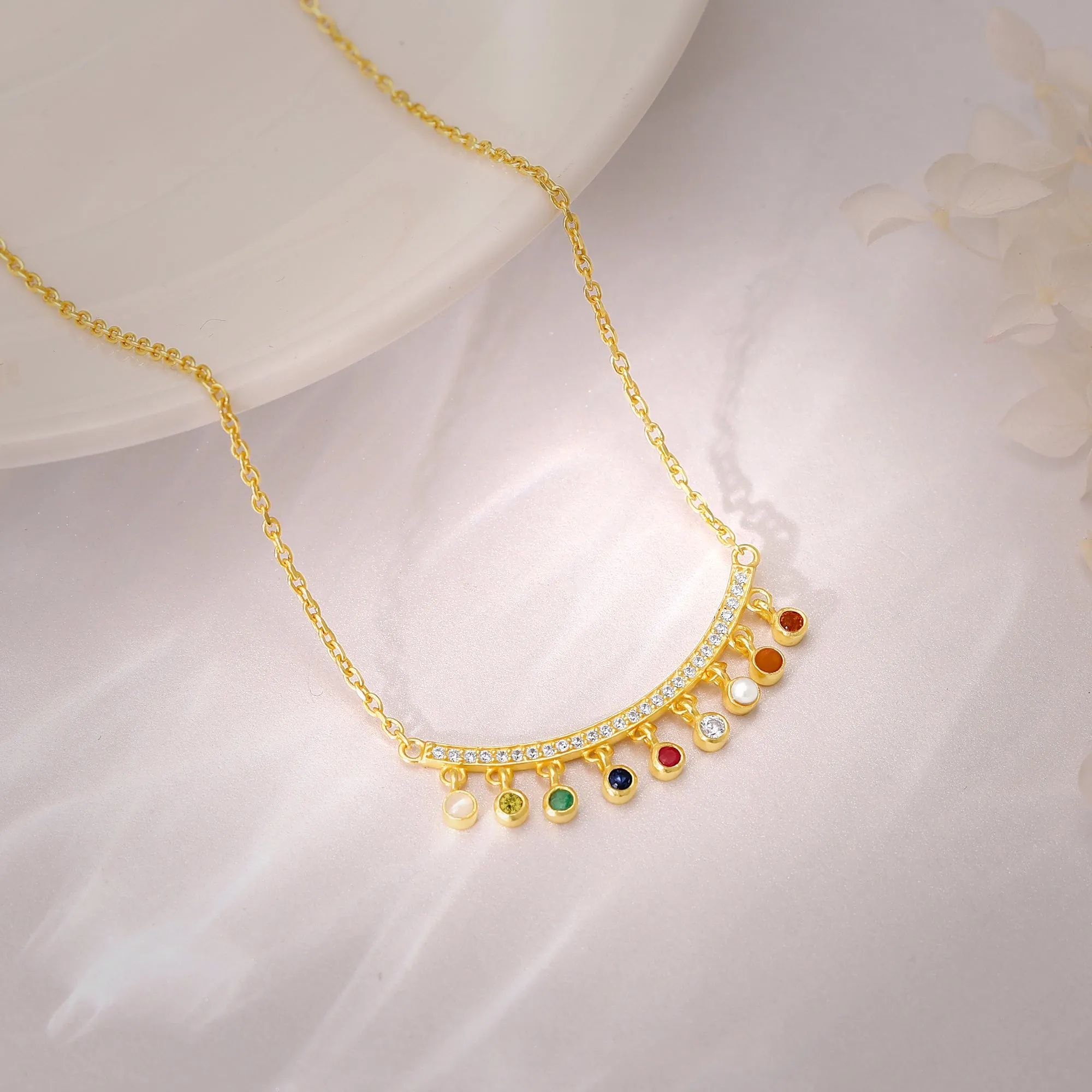 Golden Navratan Necklace