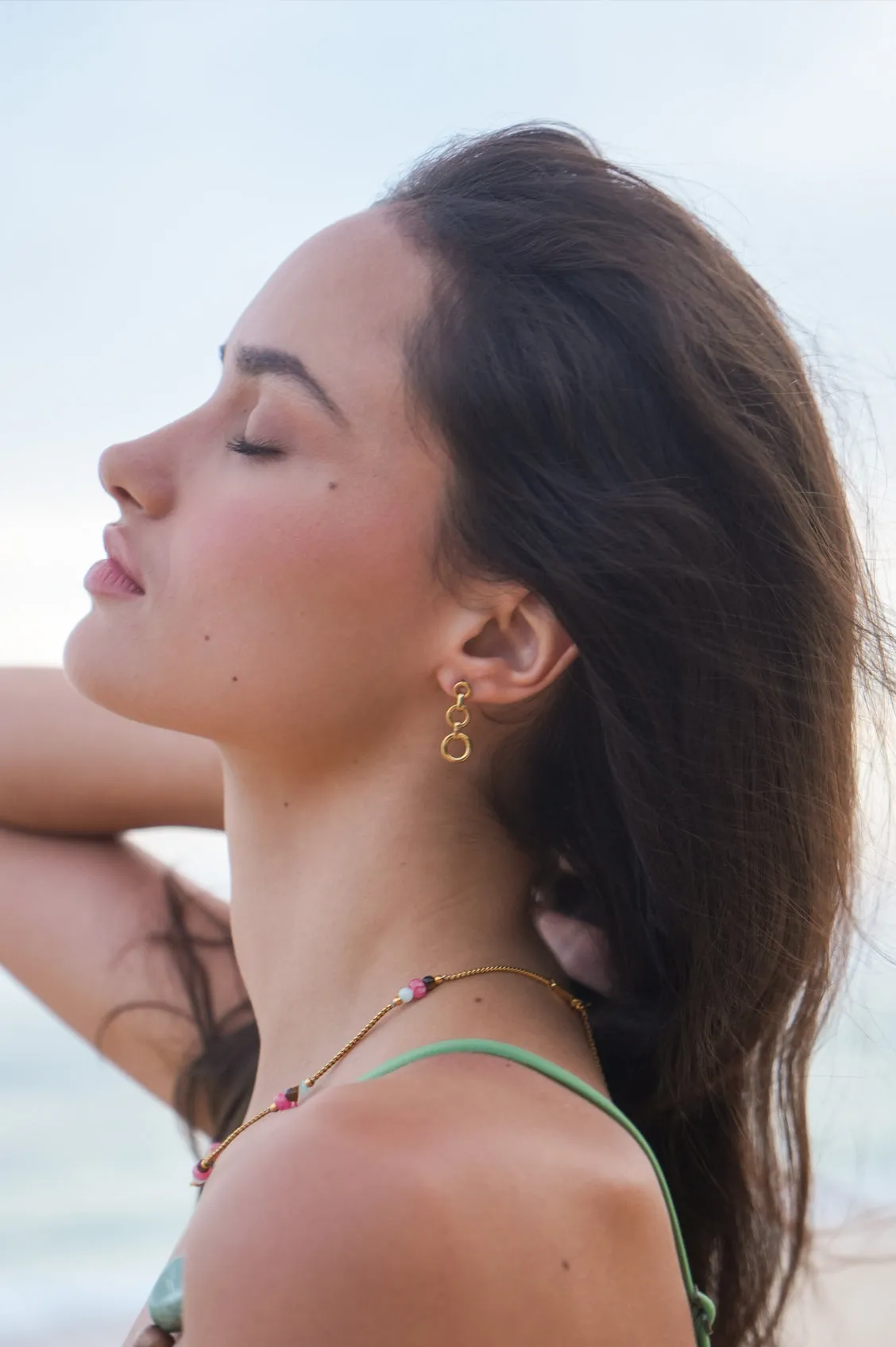 Graduated Round Link Drop Earrings