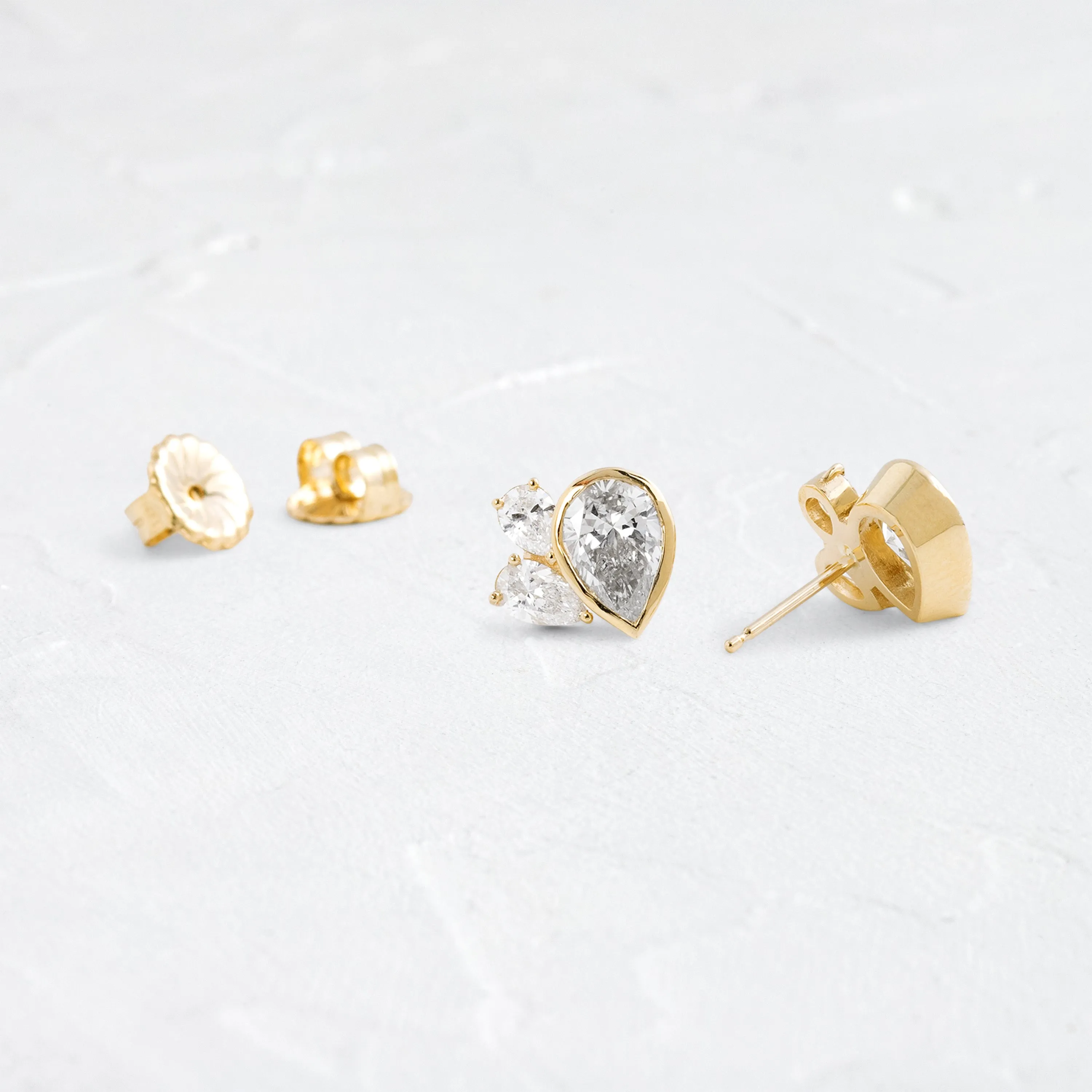 Grand Littlefall Studs, Pear Cut, 2ctw. Lab-Grown Diamonds