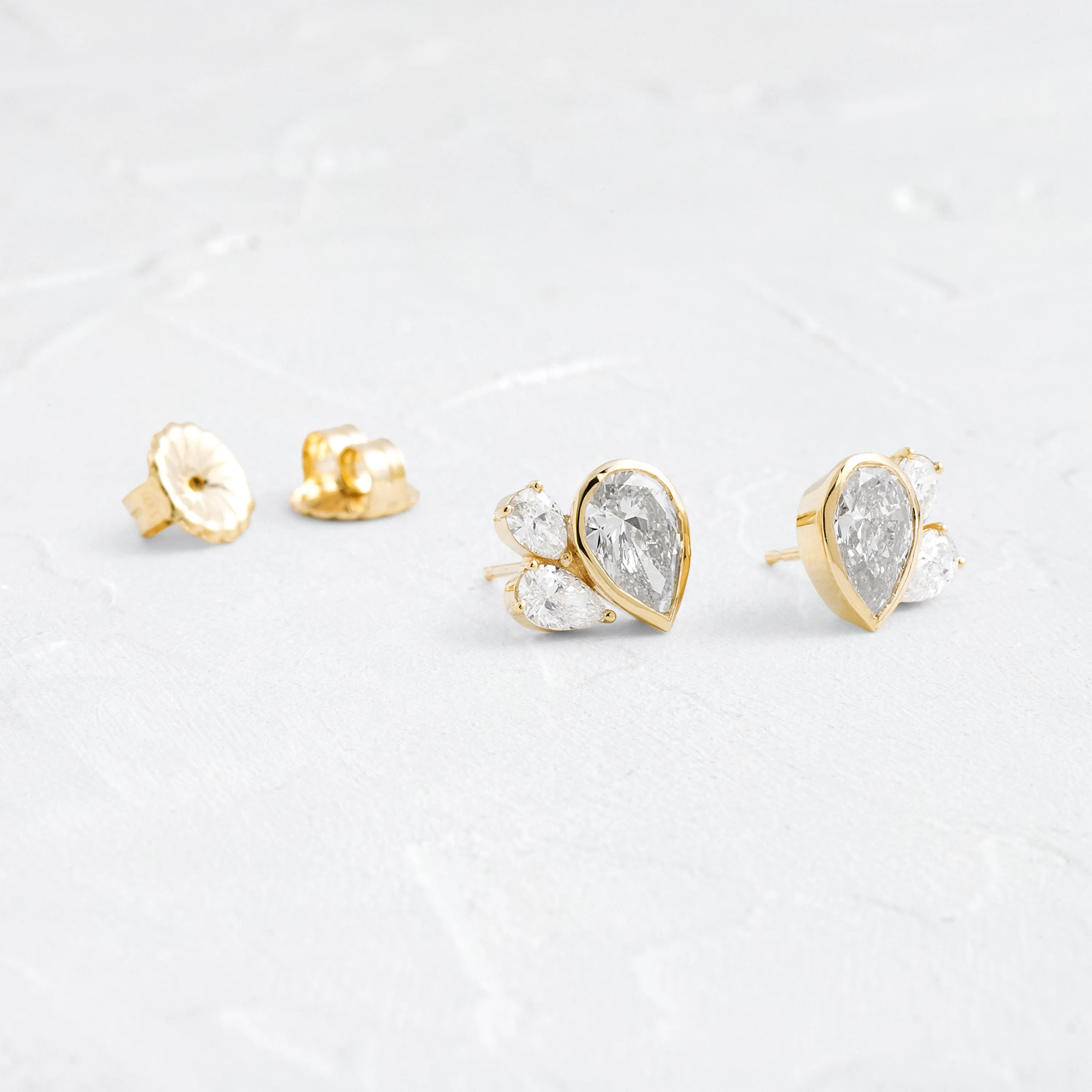 Grand Littlefall Studs, Pear Cut, 2ctw. Lab-Grown Diamonds