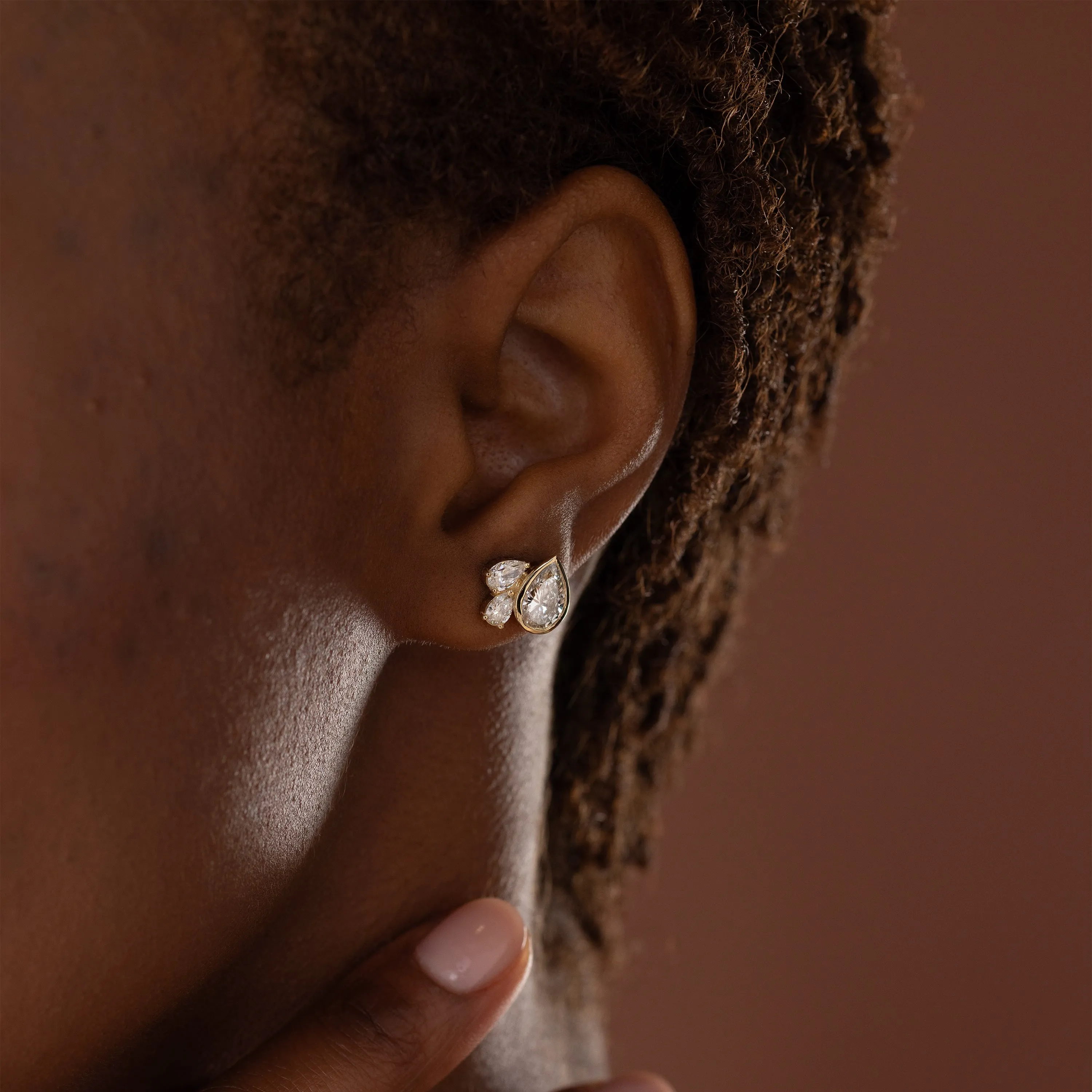 Grand Littlefall Studs, Pear Cut, 2ctw. Lab-Grown Diamonds