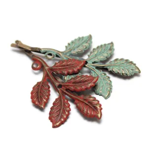 Hippie Chick Leaf Bobby Pins (2 pack) - Ornate Metal Filigree Bobby Pins