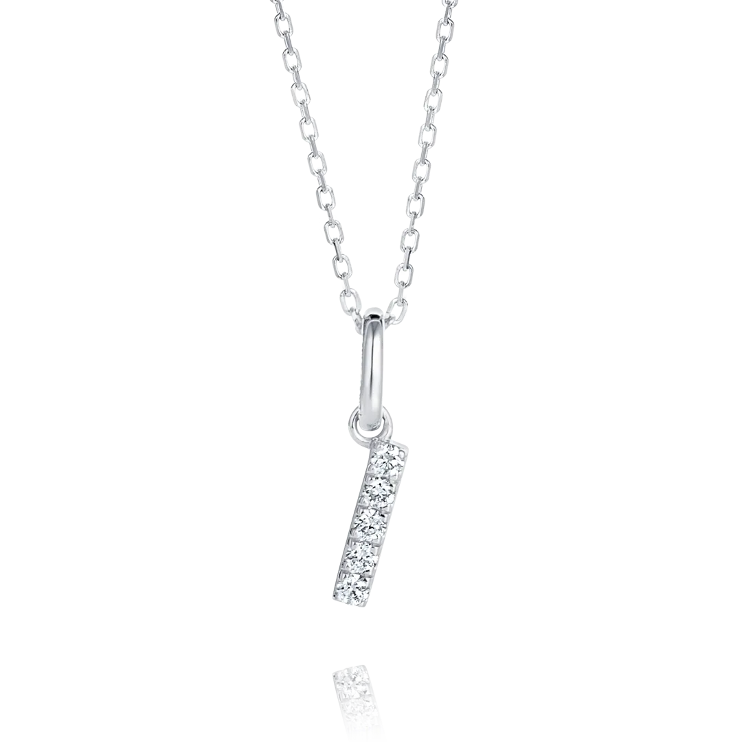 I Letter Pendant White Gold