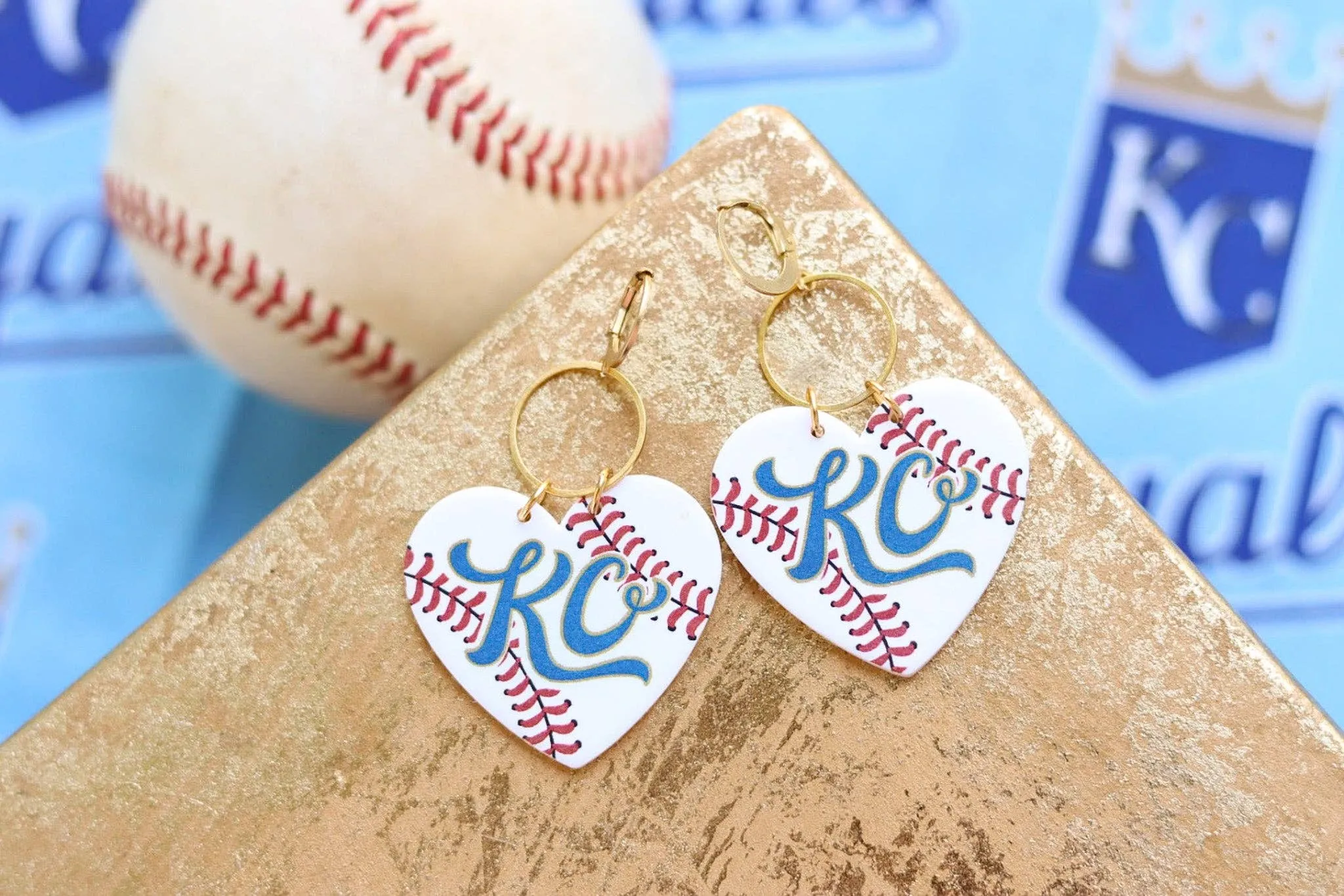 KC Baseball Earrings