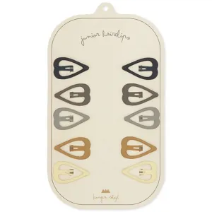 Konges Sljd Hair Clips Mini Heart 10-pak Blue Shades