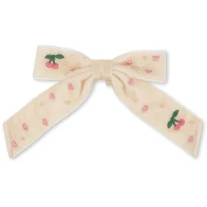 Konges Sl?jd Pearled Ivory Velvet Bow Pearly Hair Clip