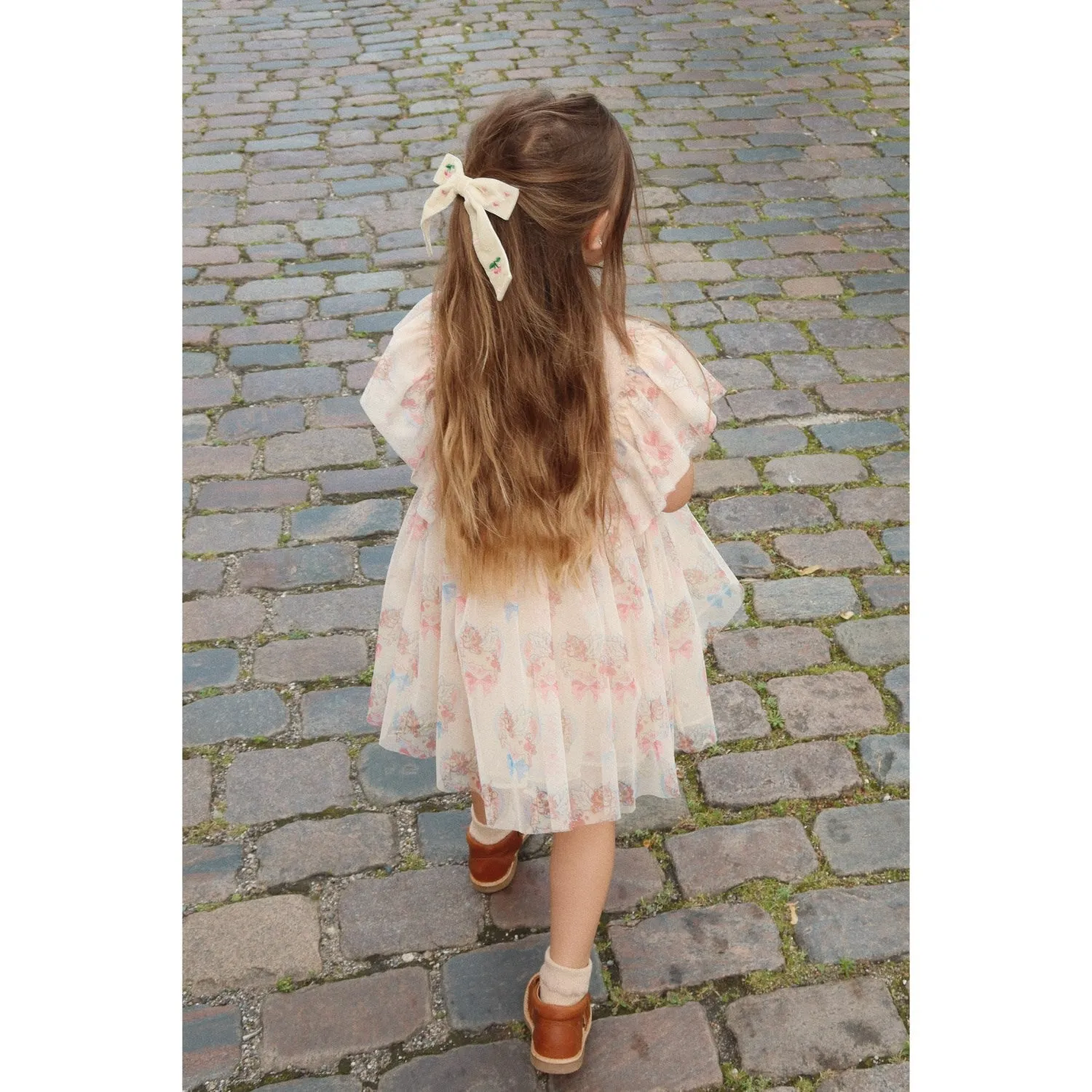 Konges Sl?jd Pearled Ivory Velvet Bow Pearly Hair Clip