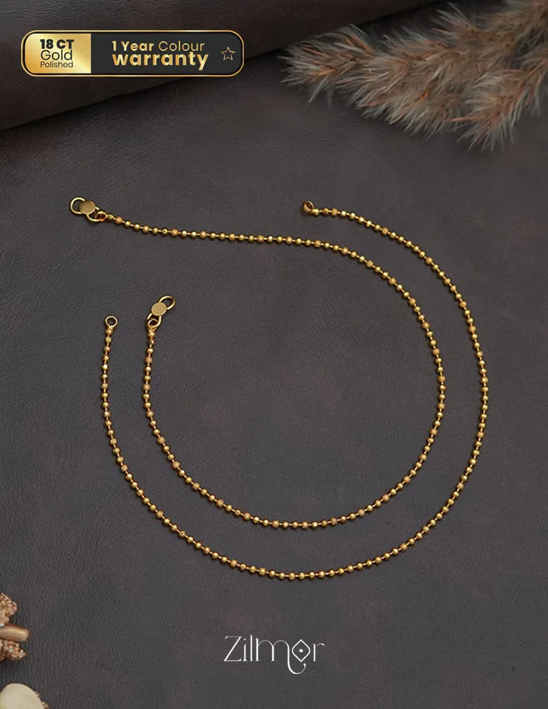 KY1011355 - Gold Toned pair Anklet