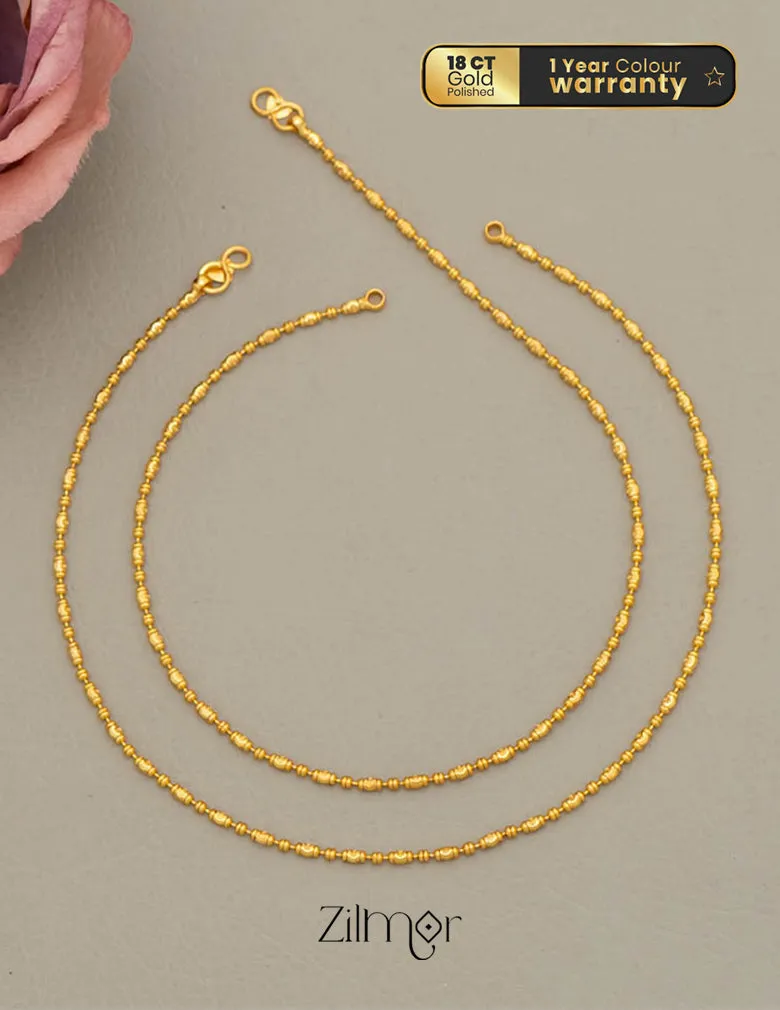 KY101757 - Gold Toned pair Anklet