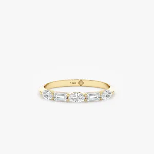 Lab-Grown Diamond Marquise and Emerald cut Wedding Ring, Emmaly