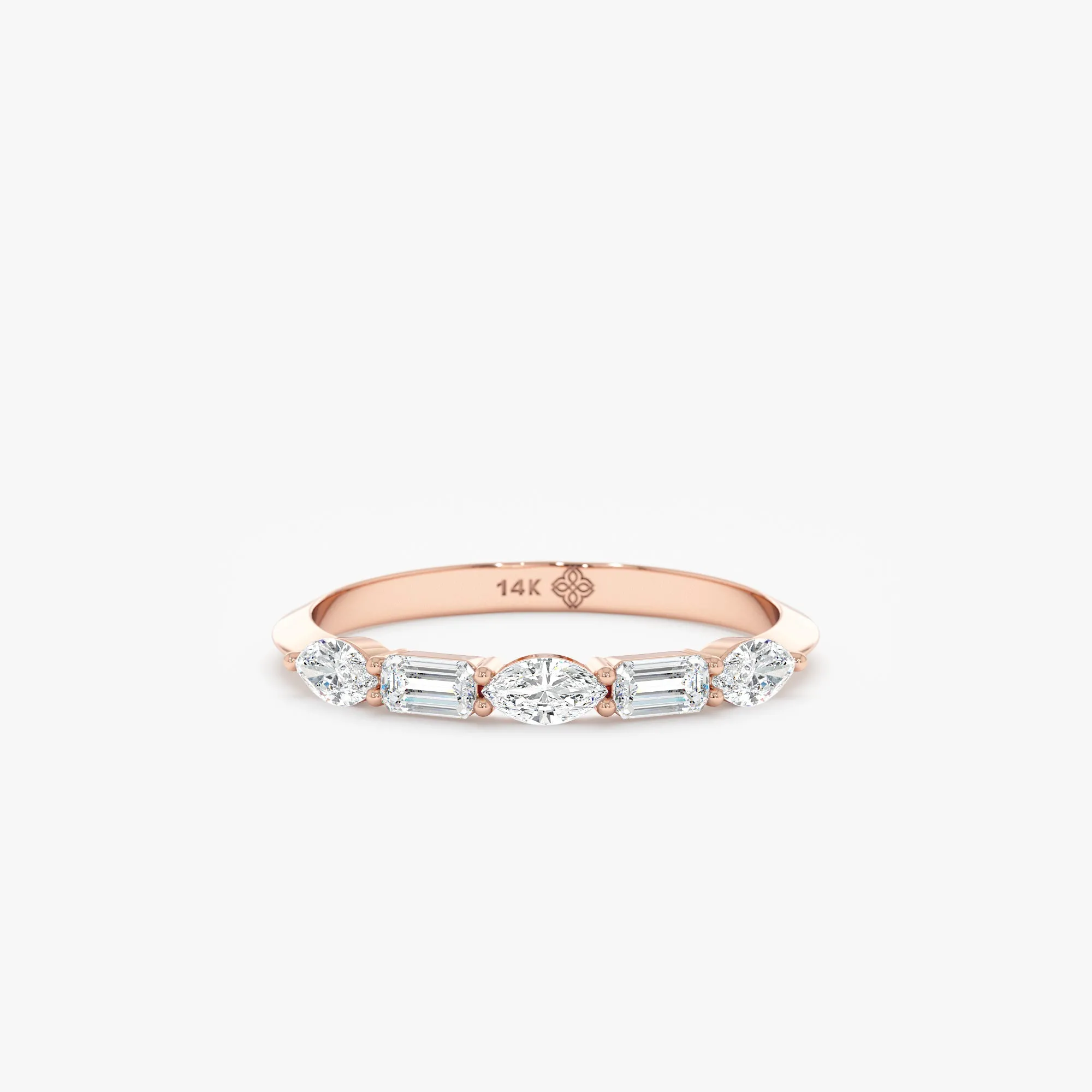 Lab-Grown Diamond Marquise and Emerald cut Wedding Ring, Emmaly