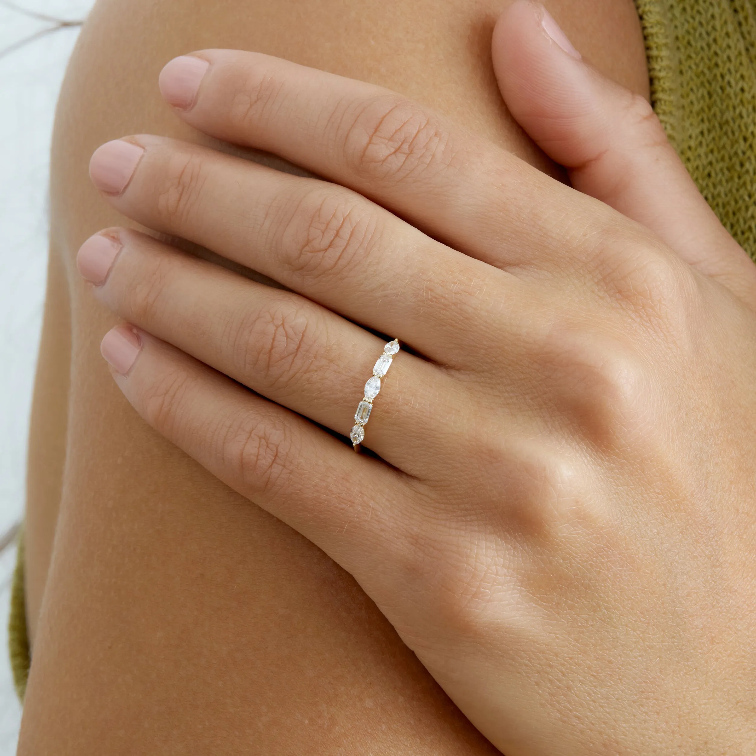 Lab-Grown Diamond Marquise and Emerald cut Wedding Ring, Emmaly