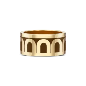 L'Arc de DAVIDOR Ring GM, 18k Yellow Gold with Cognac Lacquered Ceramic