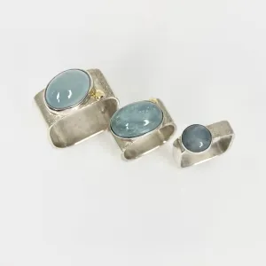 Large Aquamarine and gold Ring