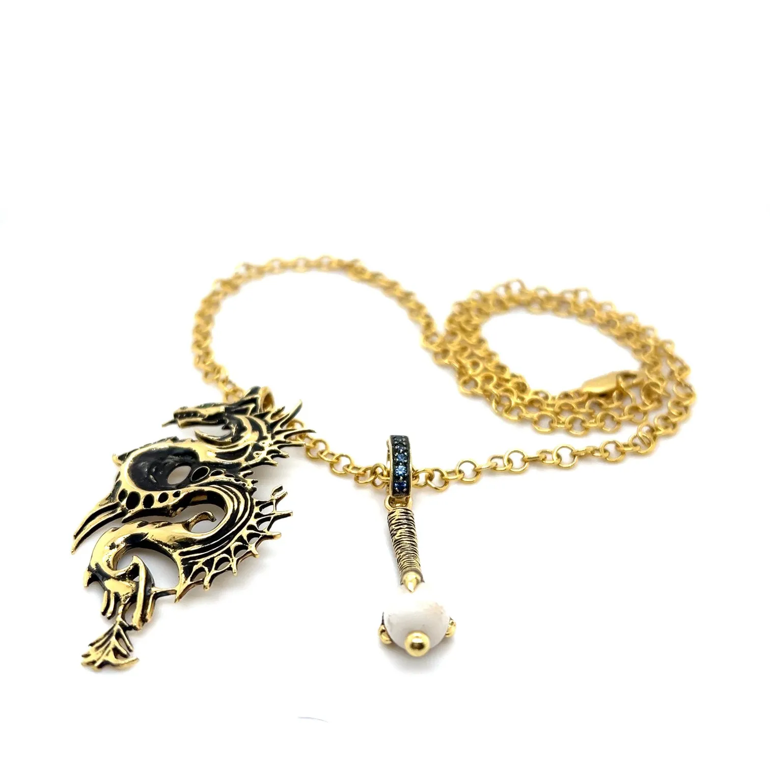 Large Dragon Charm in 18kt Green Gold