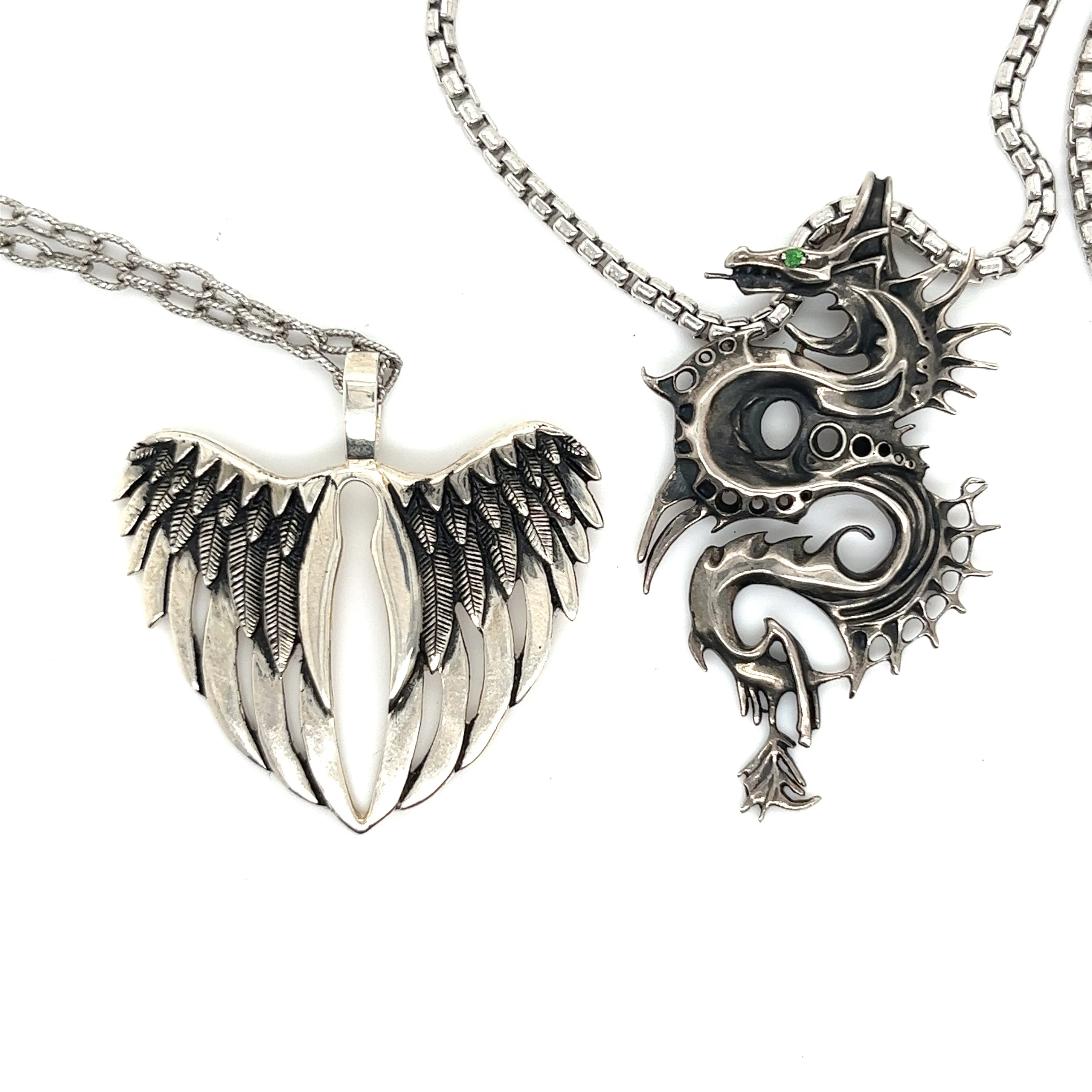 Large Dragon Charm in Anti-Tarnish Sterling Silver