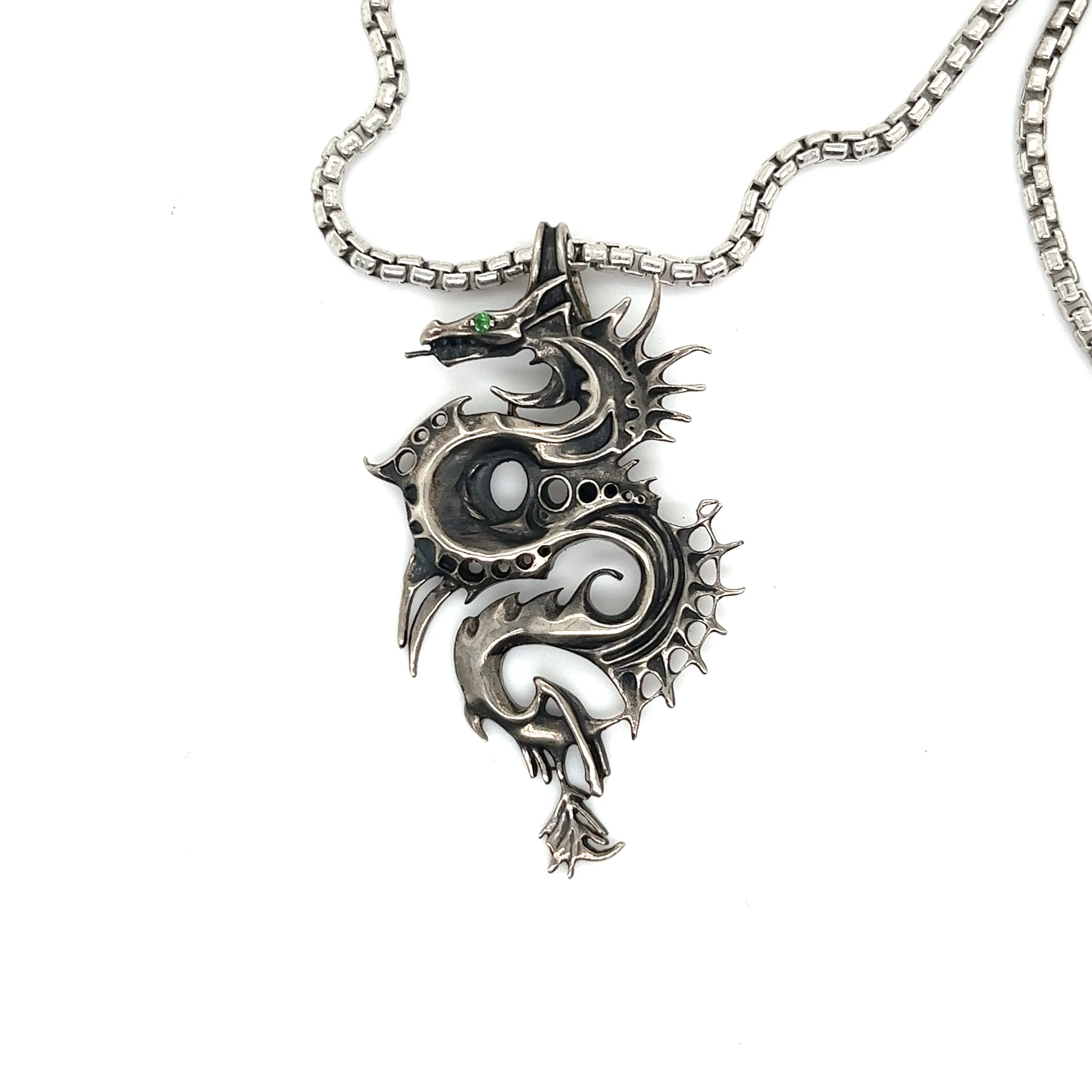 Large Dragon Charm in Anti-Tarnish Sterling Silver