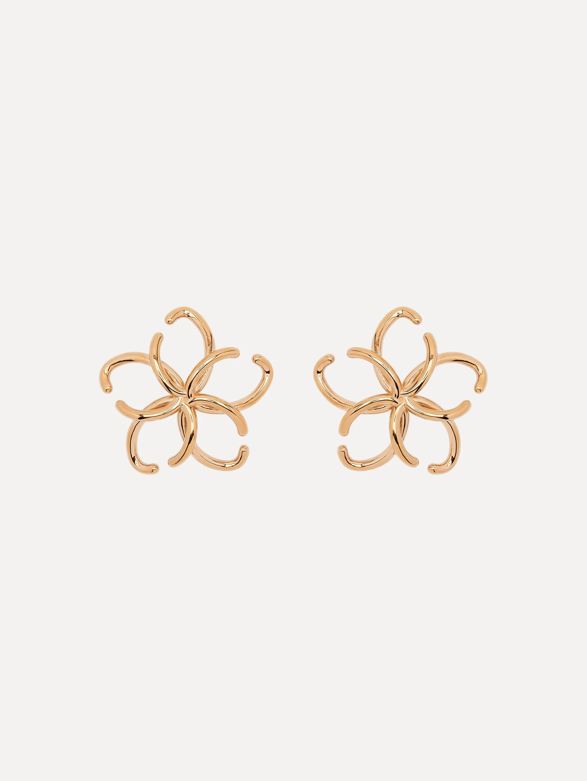 Large O Flower Earrings