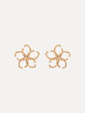 Large O Flower Earrings