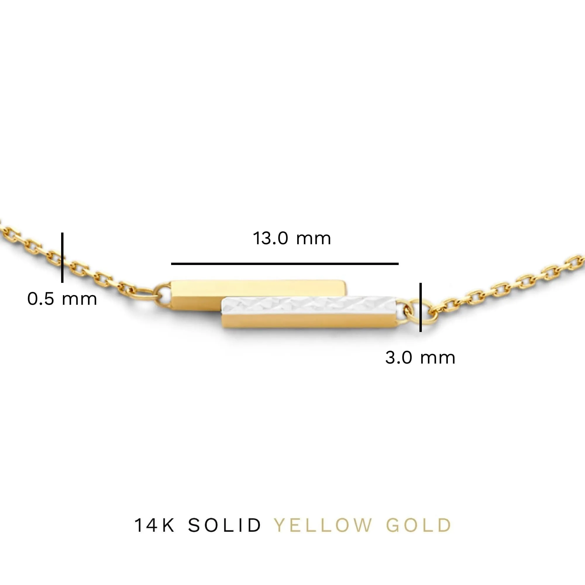 Le Marais Alice 14 karat gold bracelet with 2 rods