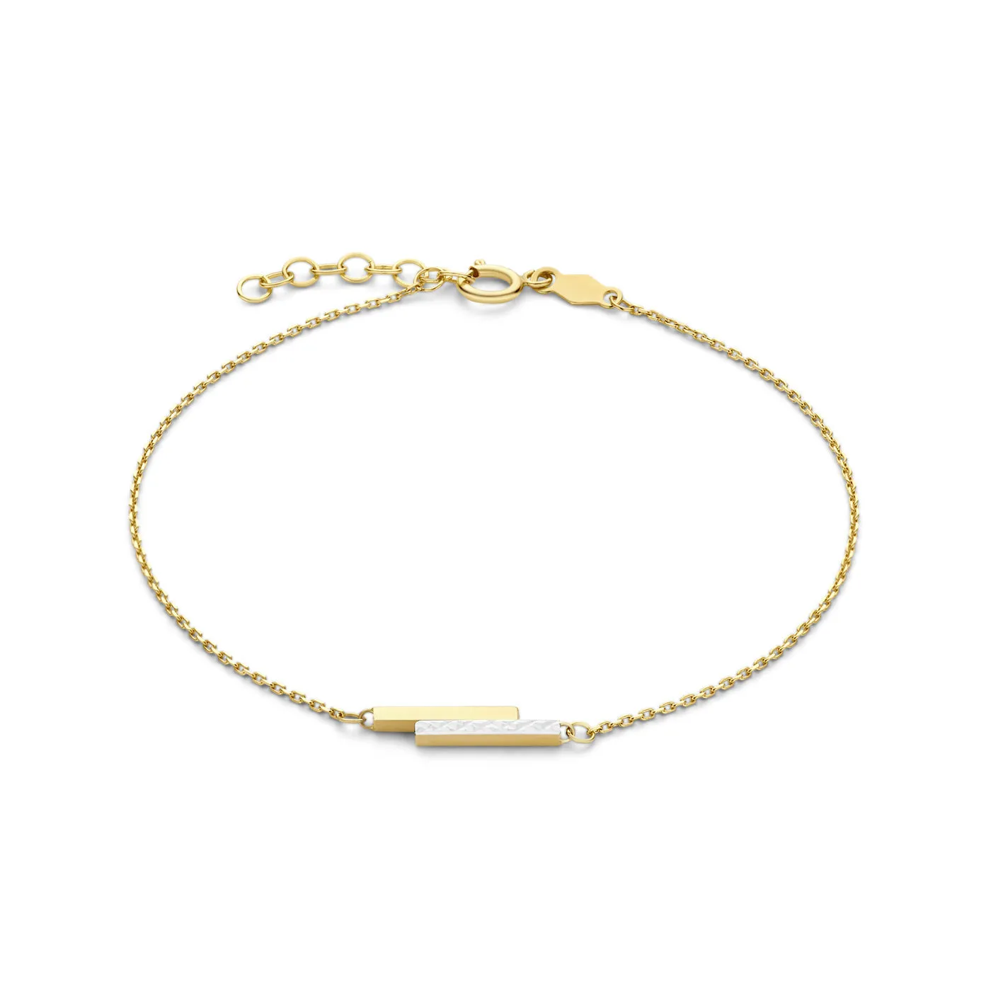 Le Marais Alice 14 karat gold bracelet with 2 rods