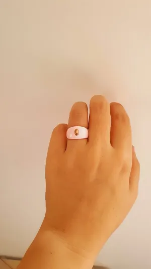 Light Pink S Globe Ring - Adjustable 925 Sterling Silver