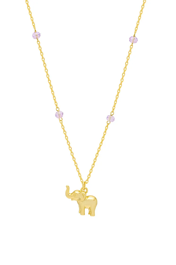 Lilac Elephant Necklace